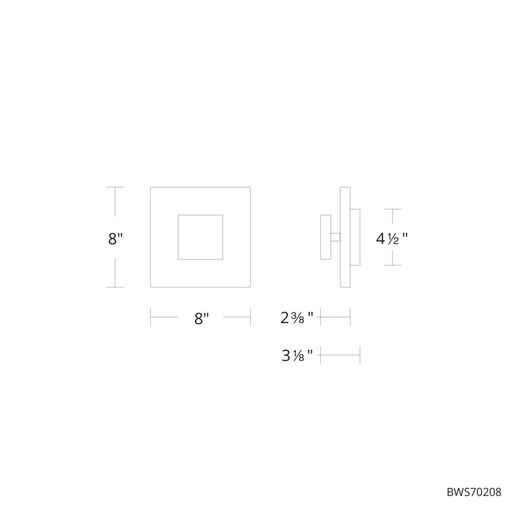 Fragment Square Brushed Nickel LED Dimmable Sconce