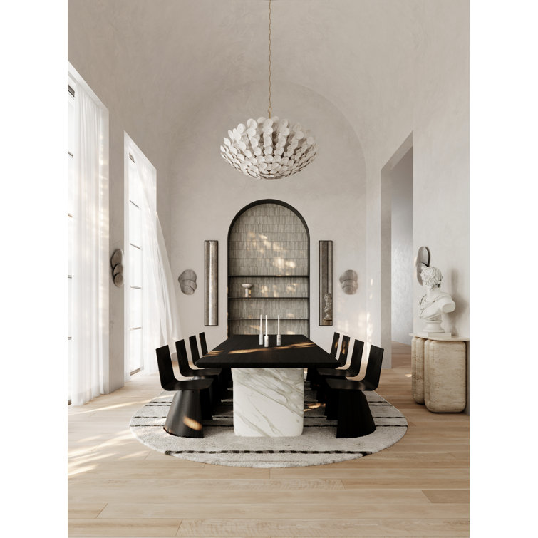 Aimi 49'' Vintage Gold Leaf and Coco Shell 12-Light Chandelier
