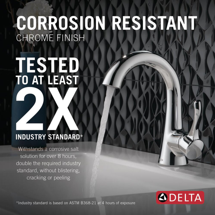 Esato Chrome Single Hole Bathroom Faucet with Drain Assembly