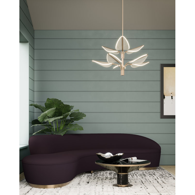 Alora Flora Vintage Brass LED Globe Chandelier 31 in