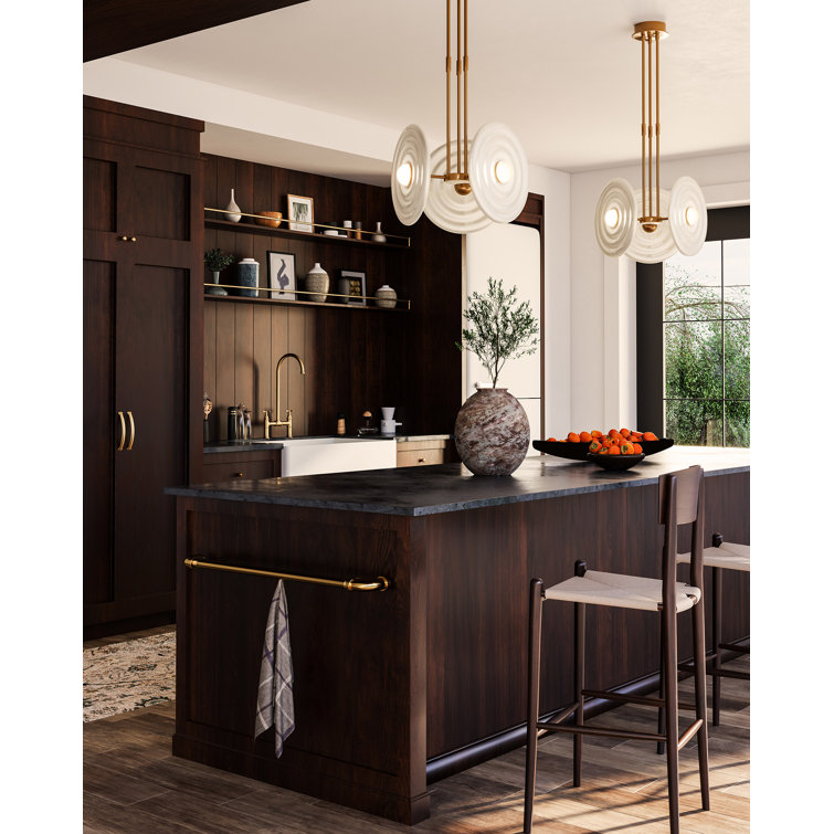 Vintage Brass and Glossy Opal Glass LED Pendant Light