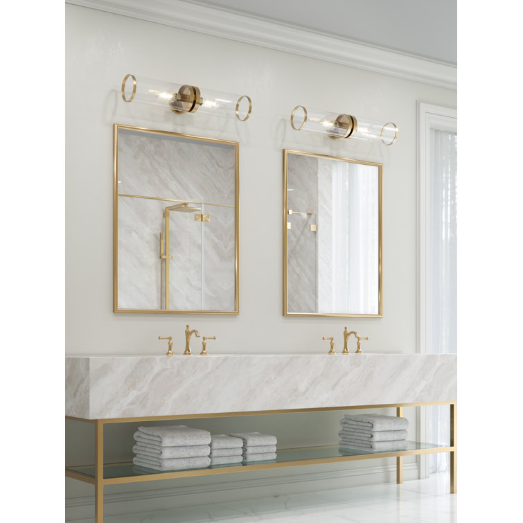 Alora Revolve II 28'' Natural Brass Cylinder Wall Sconce