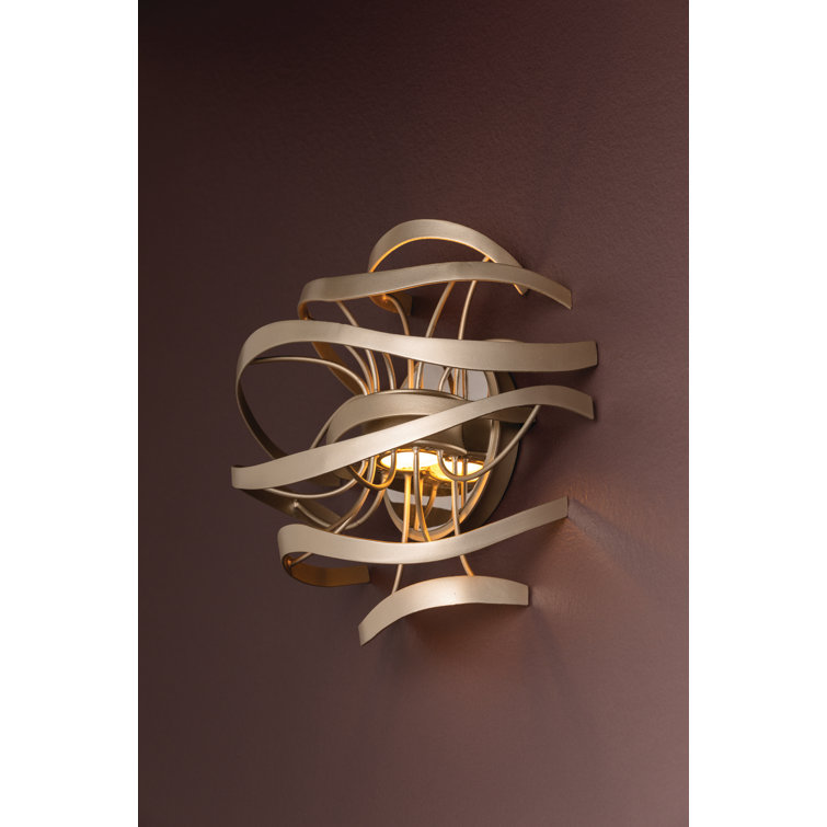 Silver 12" Dimmable Plug-In Electric Glam Sconce