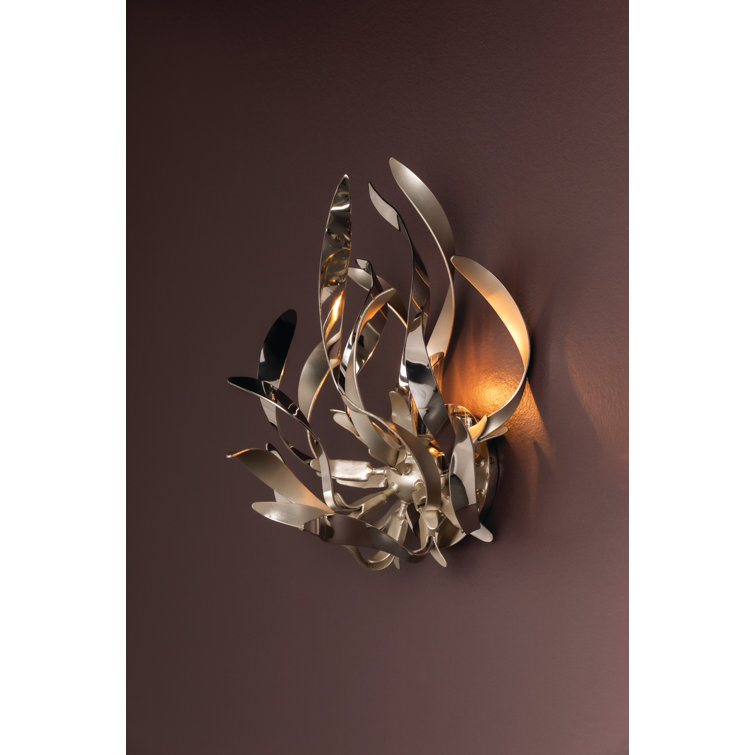 Graffiti Transitional Silver Leaf Flush Mounted Sconce