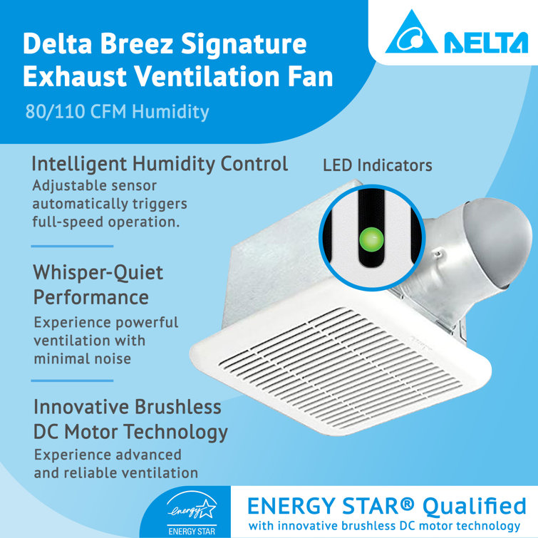 White Energy Star Ceiling Mount Exhaust Fan with Dual Speed