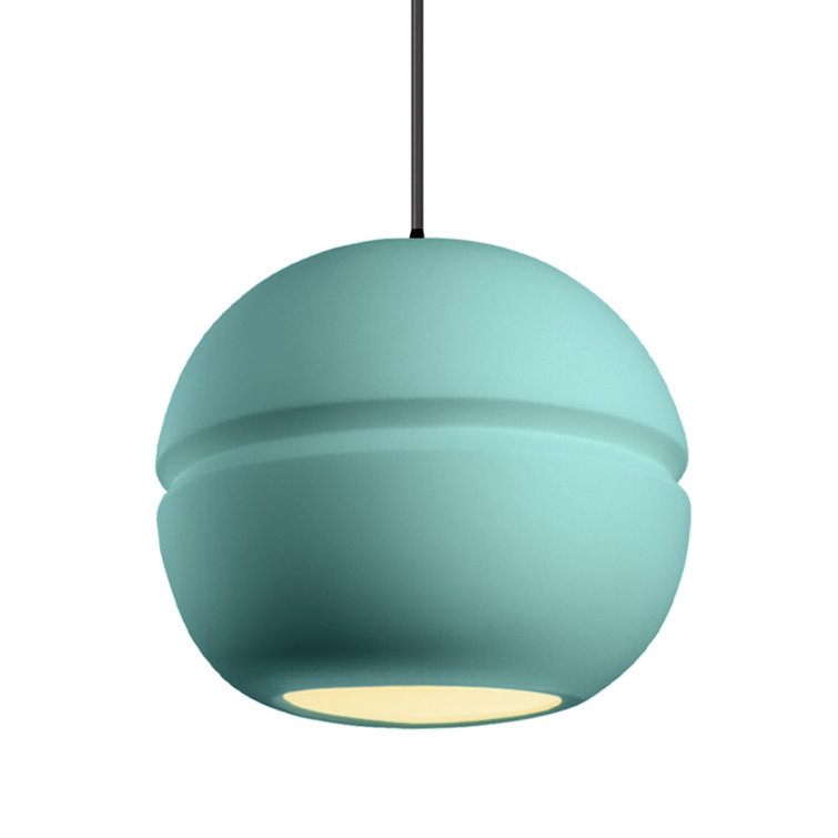 Reflecting Pool Matte Black Ceramic Globe Pendant Light