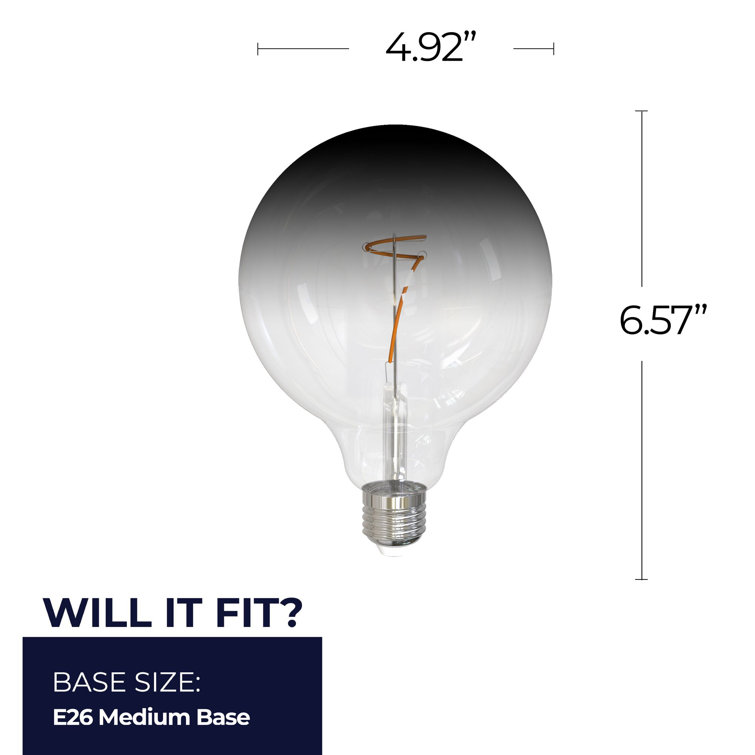 4.5 Watt Clear Glass Dimmable G40 Light Bulb with Medium Base