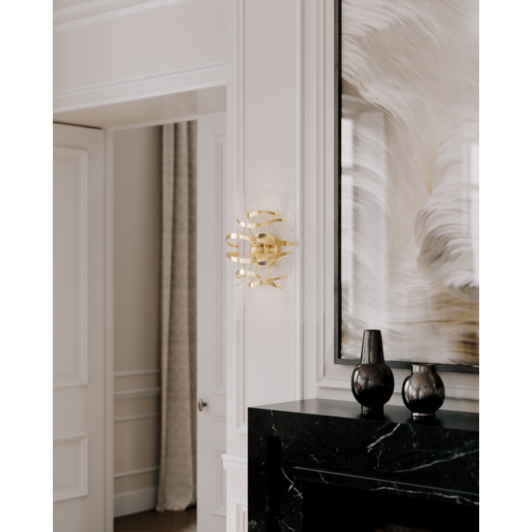 Glam Gold 12" Dimmable Plug-In Wall Sconce