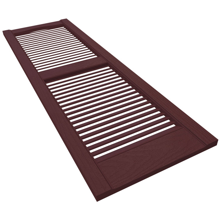 Bordeaux Vinyl 12" x 54" Louvered Decorative Shutters