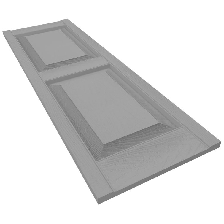 Gray Vinyl Raised Panel Shutters, 58" Height