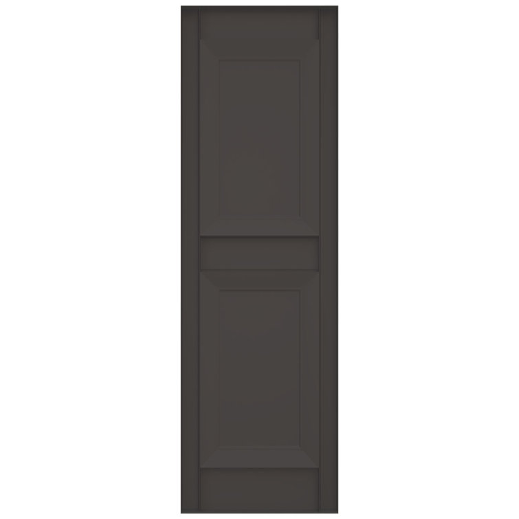 Tuxedo Grey Vinyl Raised Panel Shutters, 12"W x 58"H