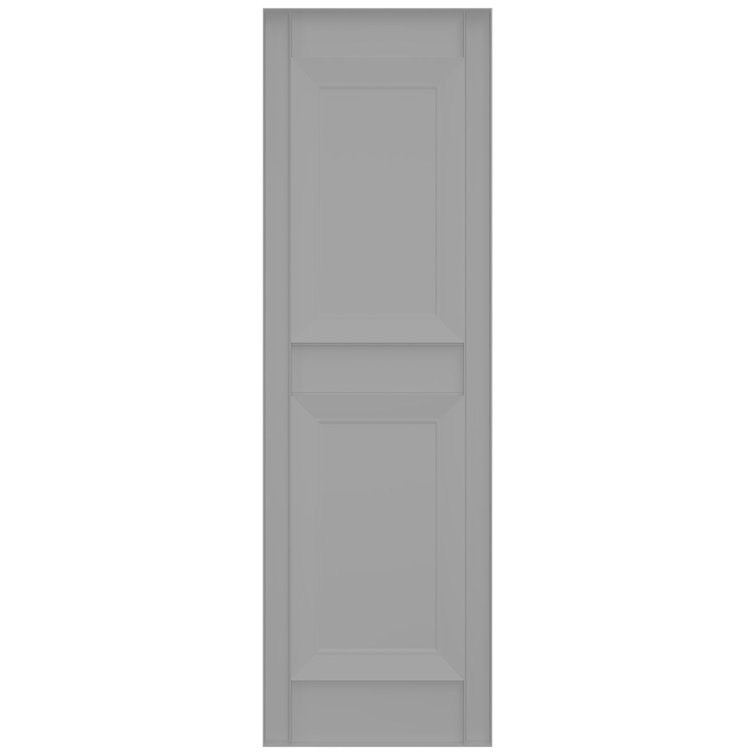 Gray Vinyl Raised Panel Shutters, 58" Height