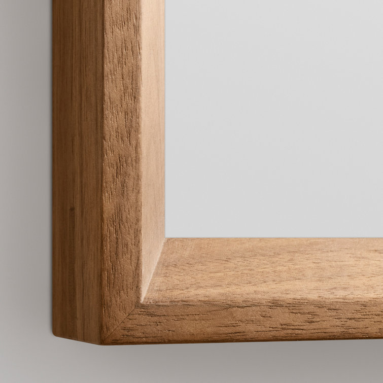 Large Rectangular Walnut Wood Framed Mirror