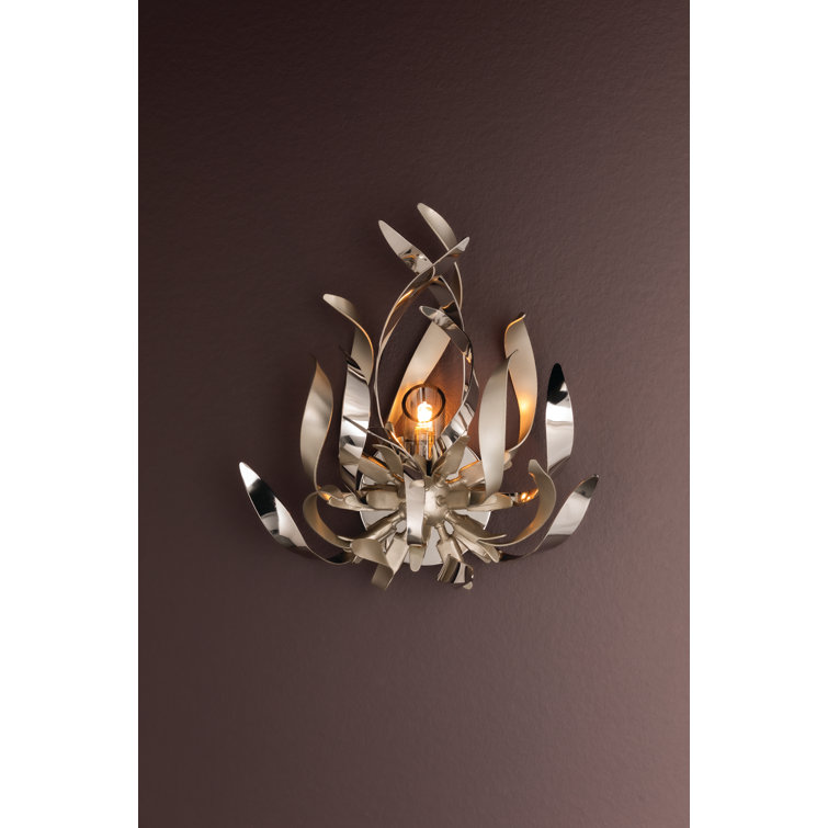 Graffiti Transitional Silver Leaf Flush Mounted Sconce