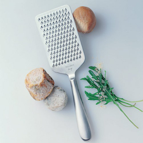 Silver Stainless Steel Flat Cheese Grater with Container