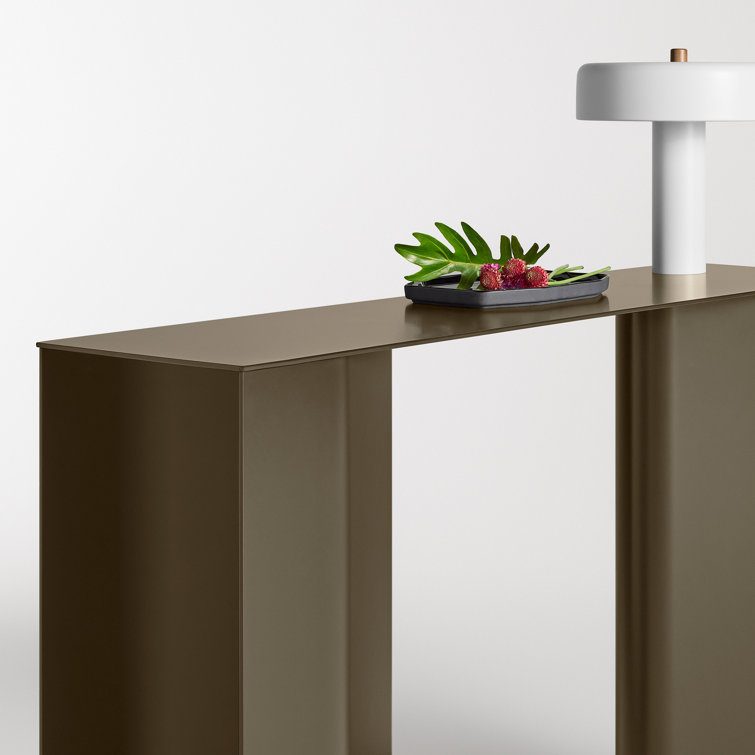 Dark Olive Powder-Coated Aluminum Console Table
