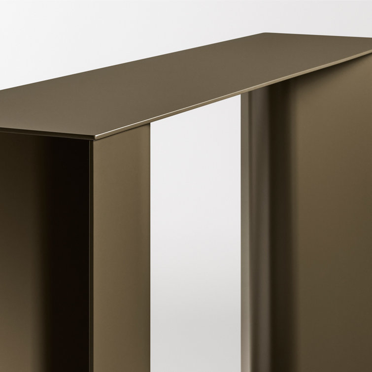 Dark Olive Powder-Coated Aluminum Console Table