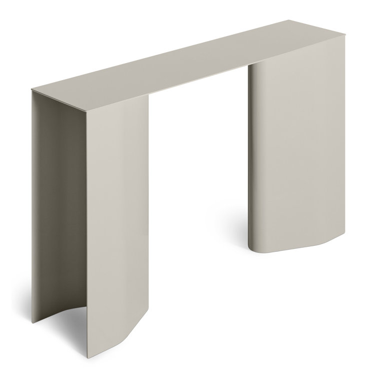 Putty Powder-Coated Aluminum Console Table with Storage