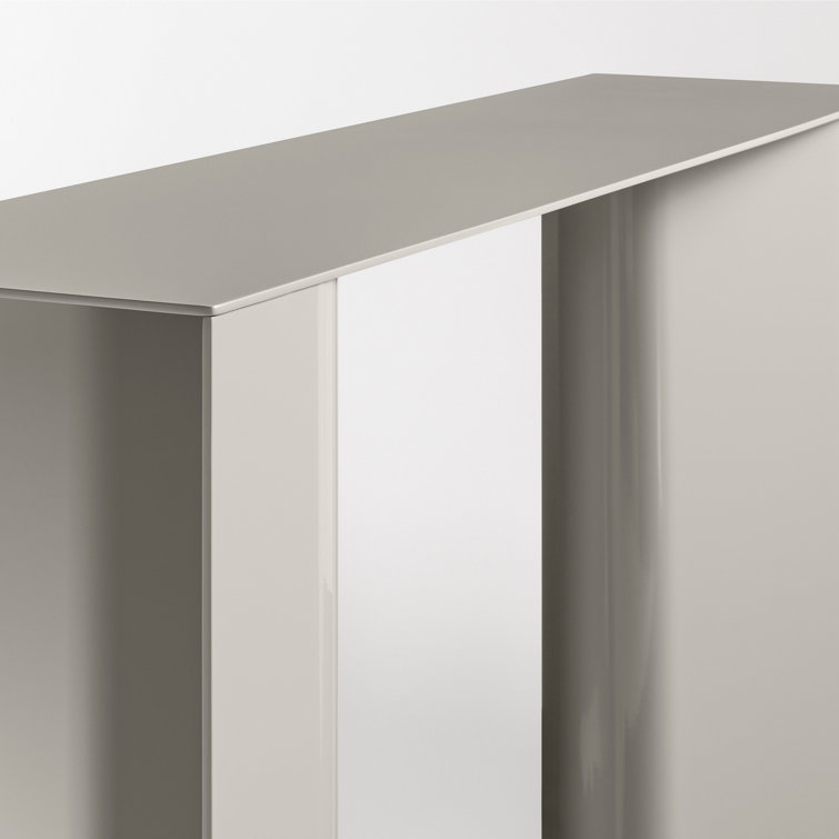Putty Powder-Coated Aluminum Console Table with Storage