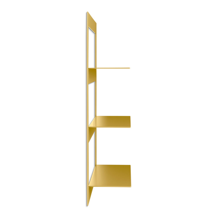 Mustard Yellow Powder-Coated Metal Wall Shelf