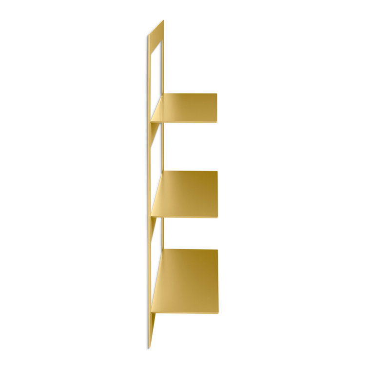 Mustard Yellow Powder-Coated Metal Wall Shelf
