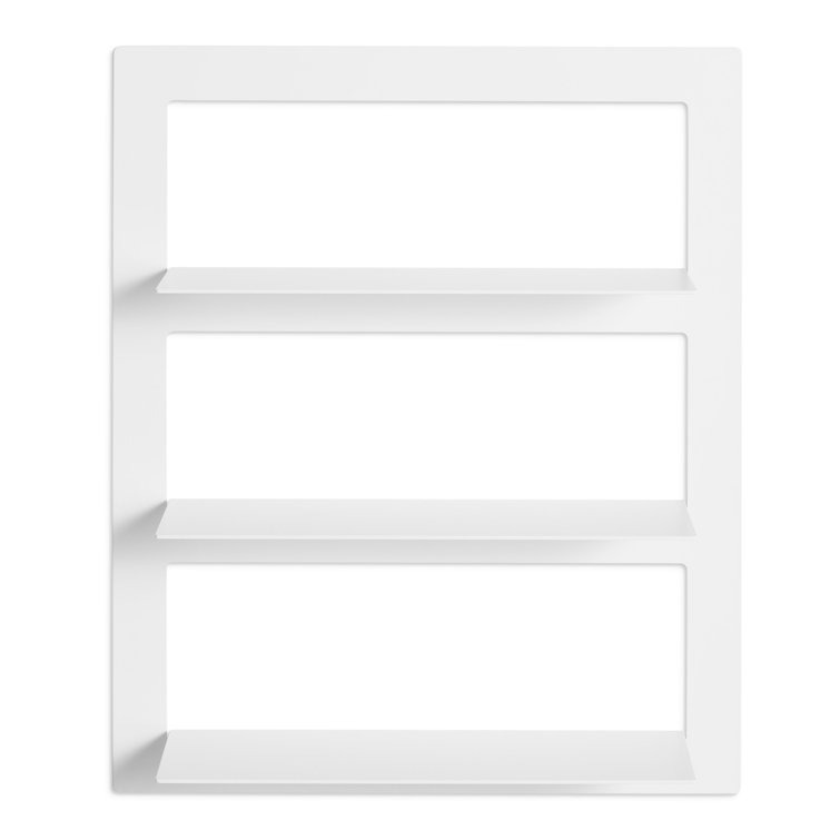 White Powder-Coated Metal Wall-Mounted Shelf