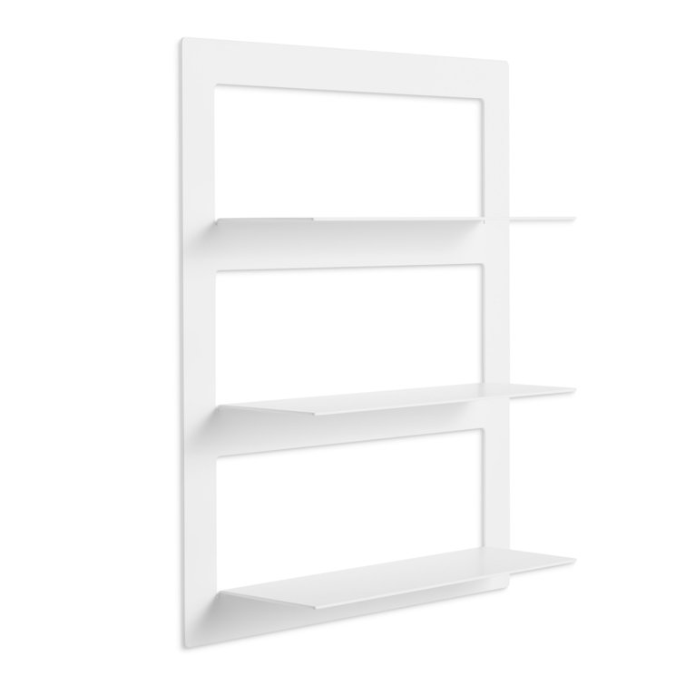 White Powder-Coated Metal Wall-Mounted Shelf
