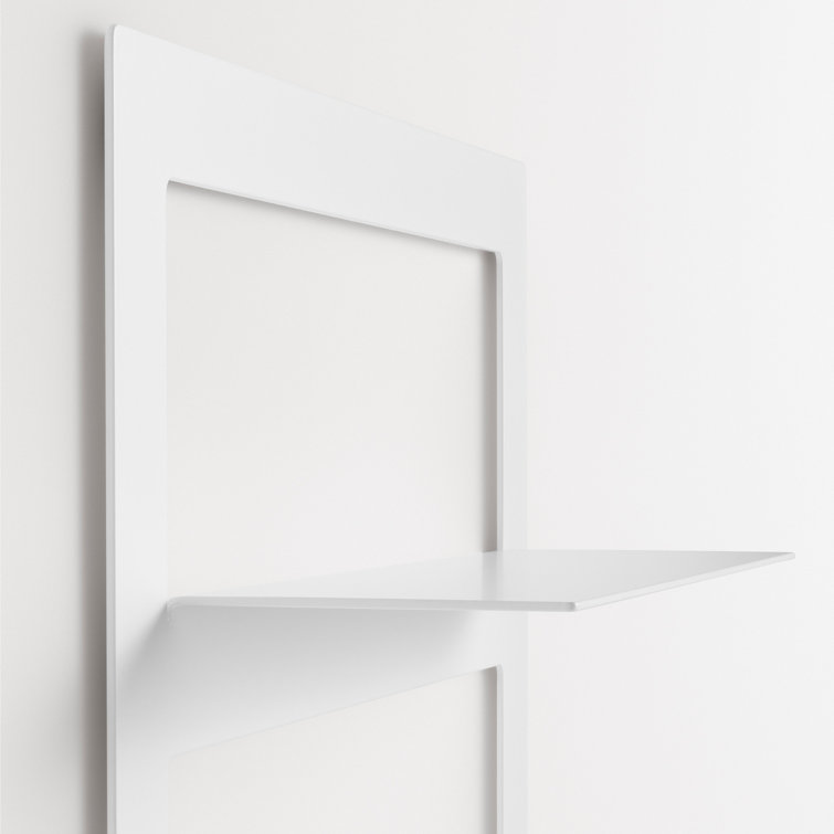 White Powder-Coated Metal Wall-Mounted Shelf