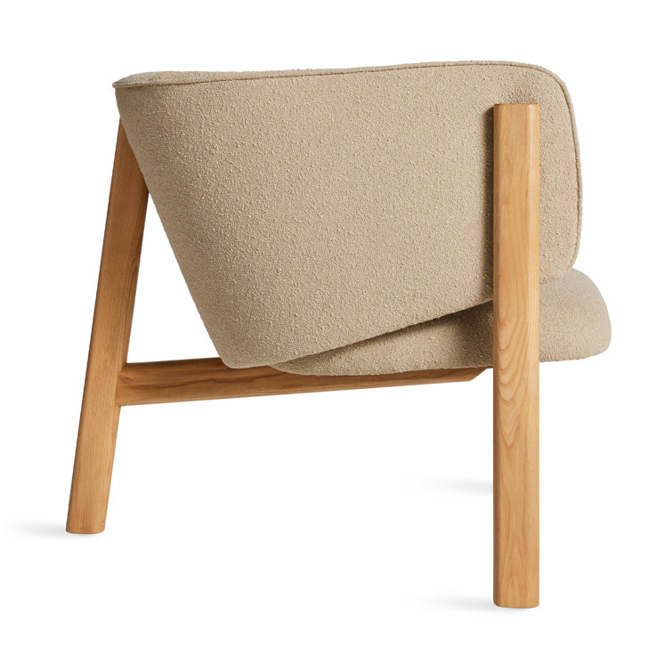 Kelso Camel Upholstered Lounge Chair with Natural Wood Frame