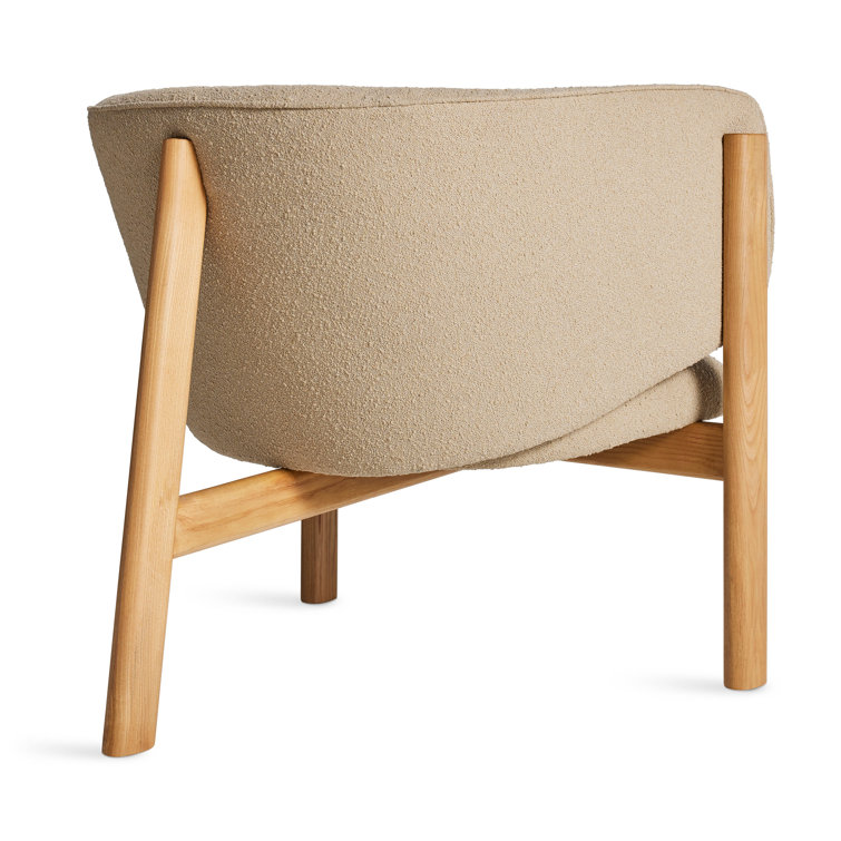 Kelso Camel Upholstered Lounge Chair with Natural Wood Frame