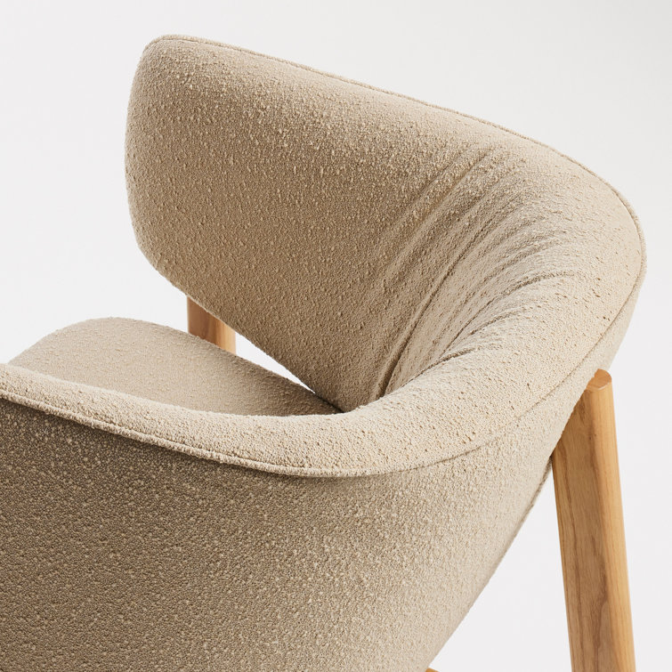 Kelso Camel Upholstered Lounge Chair with Natural Wood Frame