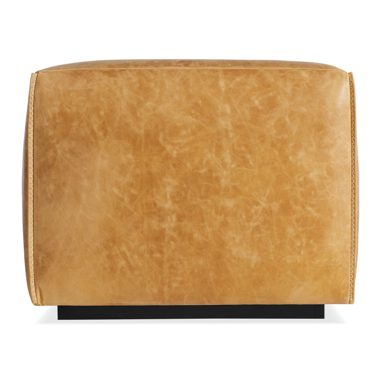 Cleon 96" Camel Leather Sofa with Zig-Zag Stitching