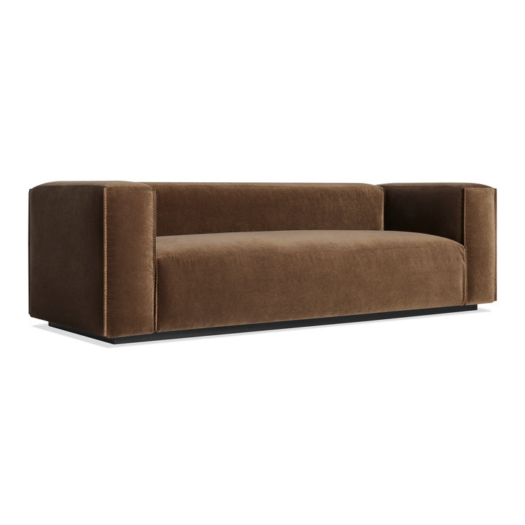 Cleon 96" Coffee Velvet Sofa with Generous Arms