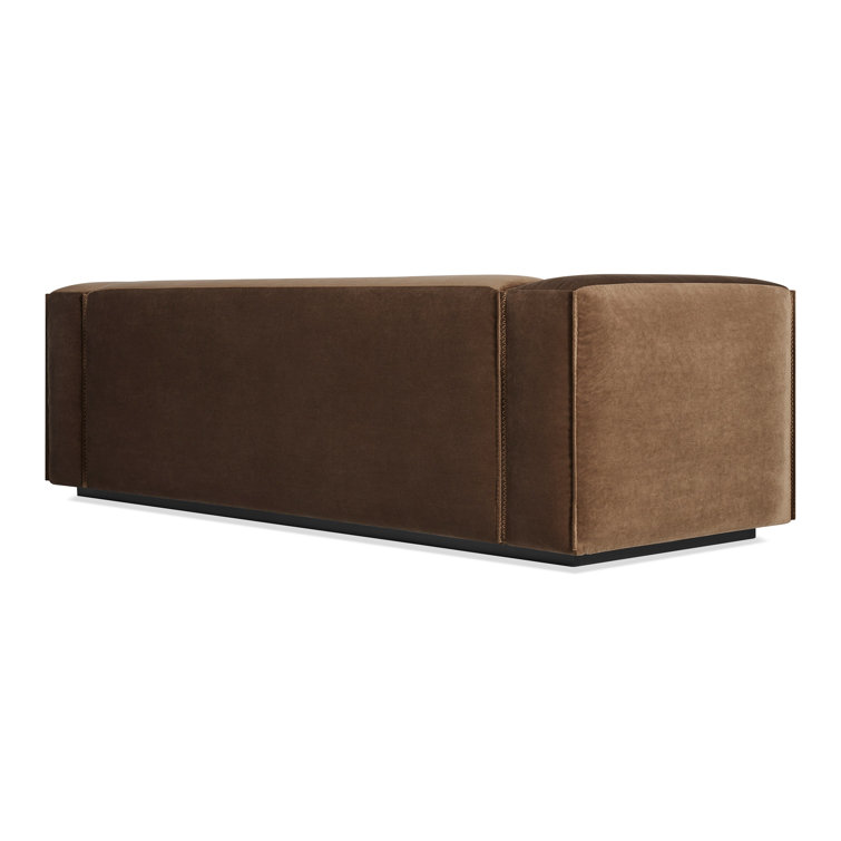 Cleon 96" Coffee Velvet Sofa with Generous Arms
