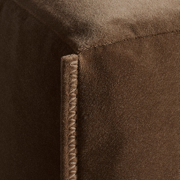 Cleon 96" Coffee Velvet Sofa with Generous Arms