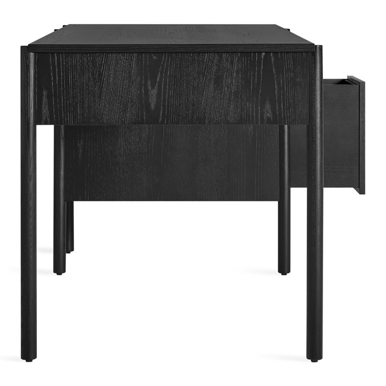 Black Ash Wood Desk with Drawer and Filing Cabinet