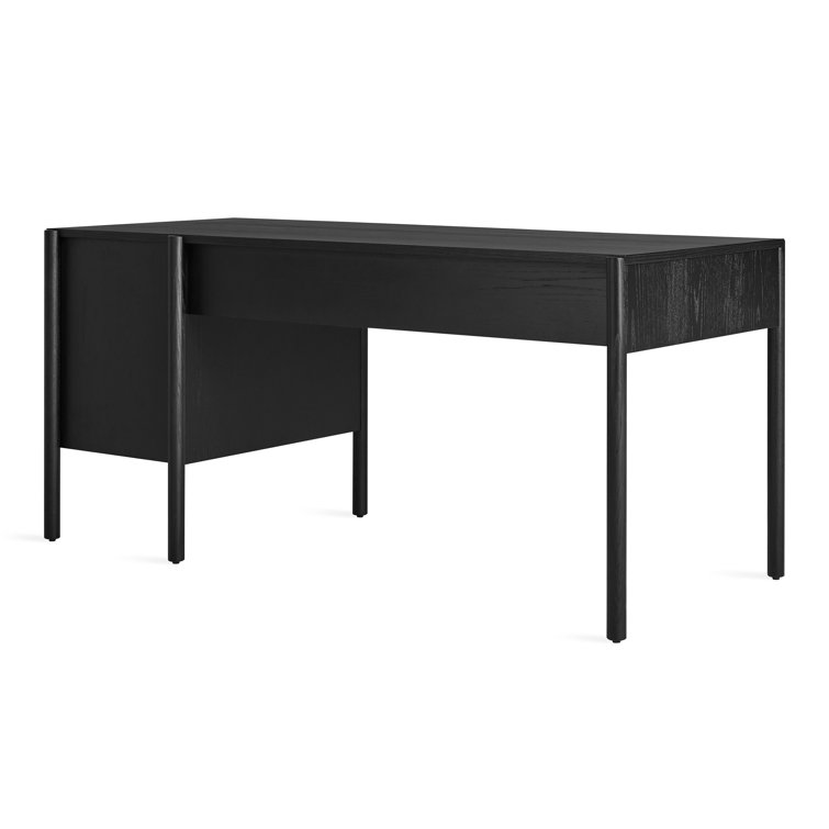 Black Ash Wood Desk with Drawer and Filing Cabinet