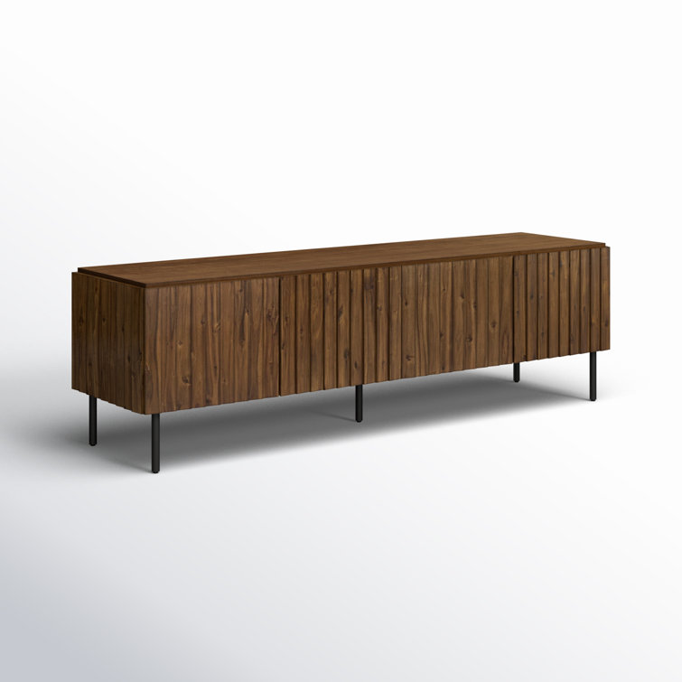 Emelio 74'' Dark Brown Acacia Wood Media Console