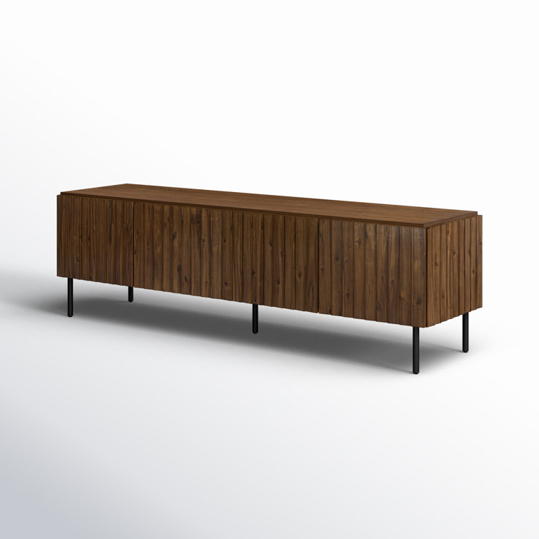Emelio 74'' Dark Brown Acacia Wood Media Console