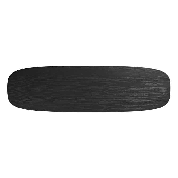 Black Ash Capsule-Shaped Wood Console Table