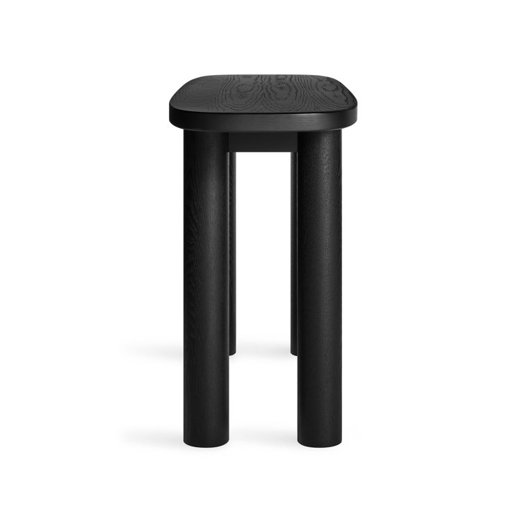 Black Ash Capsule-Shaped Wood Console Table