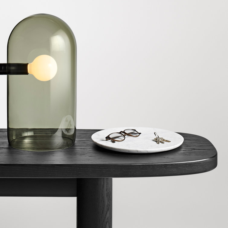 Black Ash Capsule-Shaped Wood Console Table