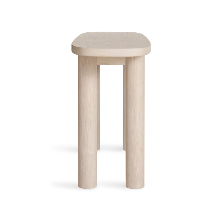 Whitewashed Ash Capsule-Shaped Wood Console Table