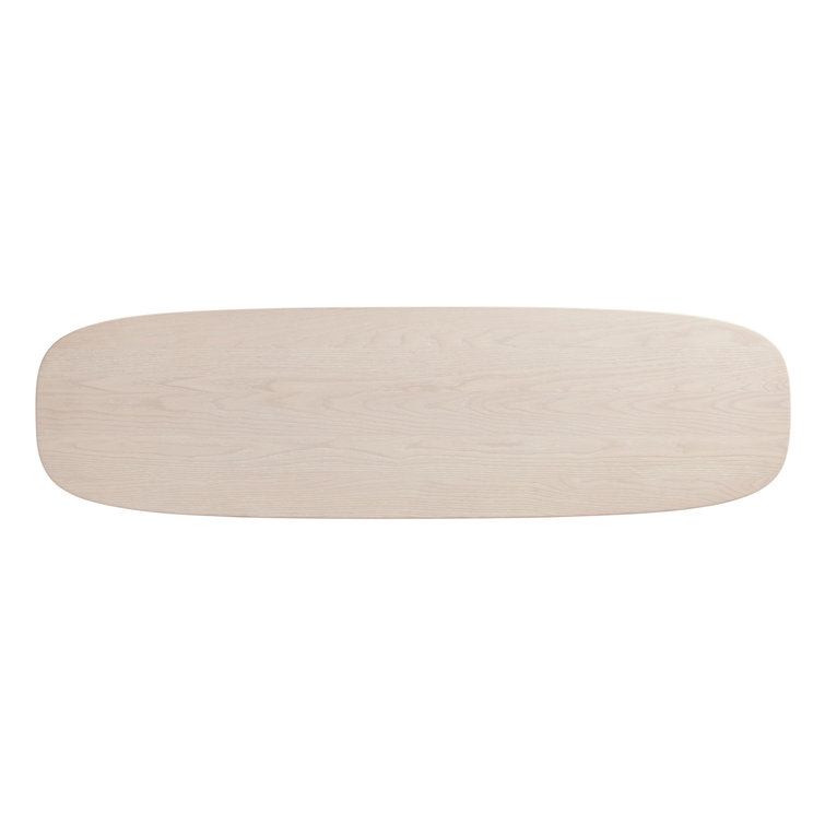 Whitewashed Ash Capsule-Shaped Wood Console Table