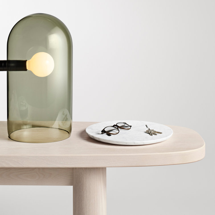 Whitewashed Ash Capsule-Shaped Wood Console Table