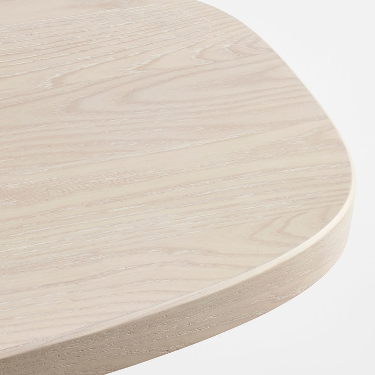 Whitewashed Ash Capsule-Shaped Wood Console Table