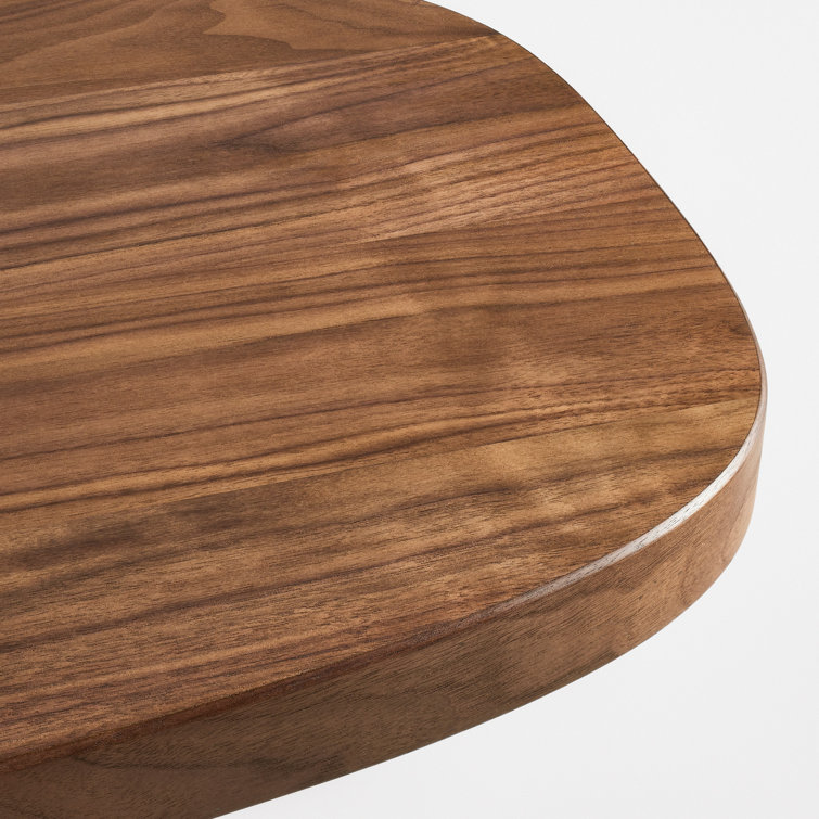Walnut Capsule-Shaped Wood Console Table