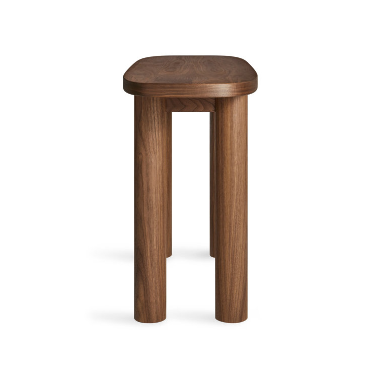 Walnut Capsule-Shaped Wood Console Table