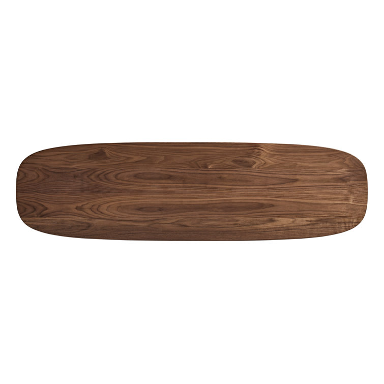 Walnut Capsule-Shaped Wood Console Table