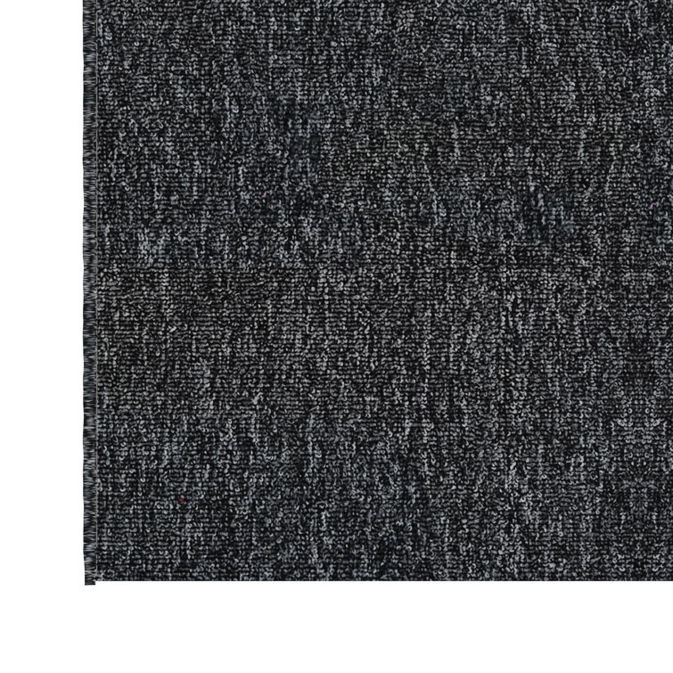 Black Ultra Thin Non-Slip Runner Rug with Rubber Backing